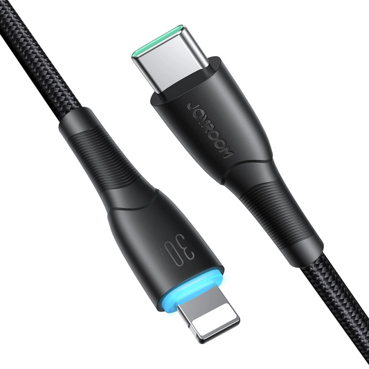 Кабел за данни и зареждане USB-C - Lightning Joyroom S-A32, 30W, 1m, Черен