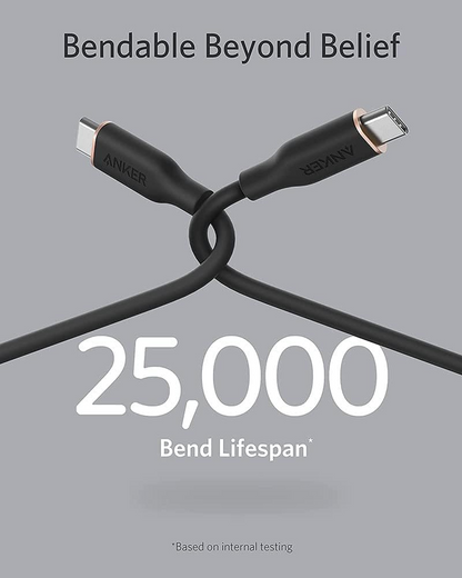 Кабел за данни и зареждане USB-C - USB-C Anker PowerLine III, 100W, 0.9m, Черен A8552H11