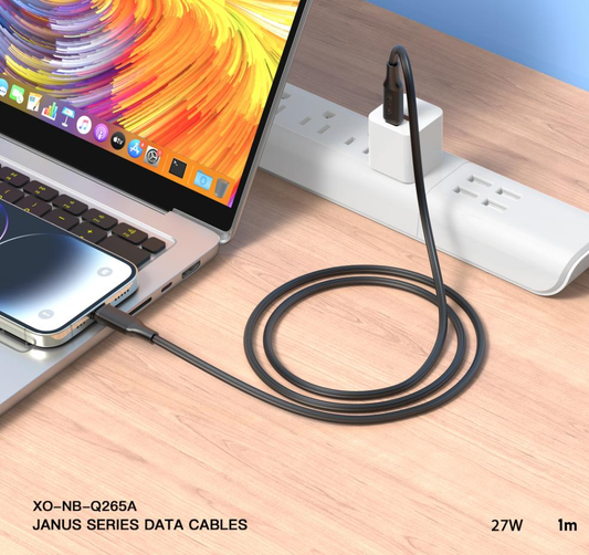 Кабел за данни и зареждане USB-C - Lightning XO Design NB-Q265A, 27W, 1m, Черен