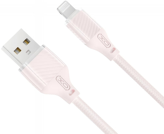 Кабел за данни и зареждане USB-A - Lightning XO Design NB291, 18W, 1m, Розов