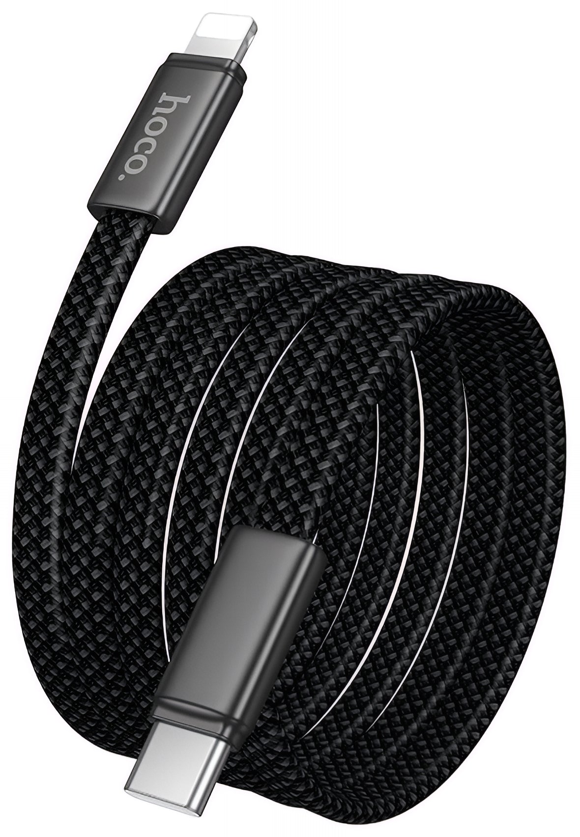 Кабел за данни и зареждане USB-C - Lightning HOCO X125, 30W, 1m, Черен