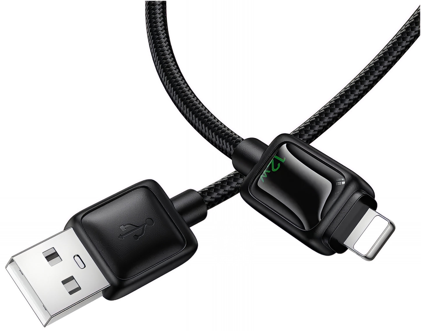 Кабел за данни и зареждане USB-A - Lightning HOCO U146, 12W, 1.2m, Черен