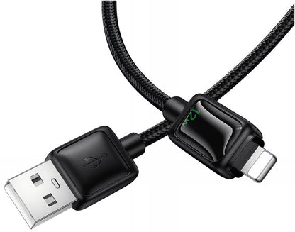 Кабел за данни и зареждане USB-A - Lightning HOCO U146, 12W, 1.2m, Черен