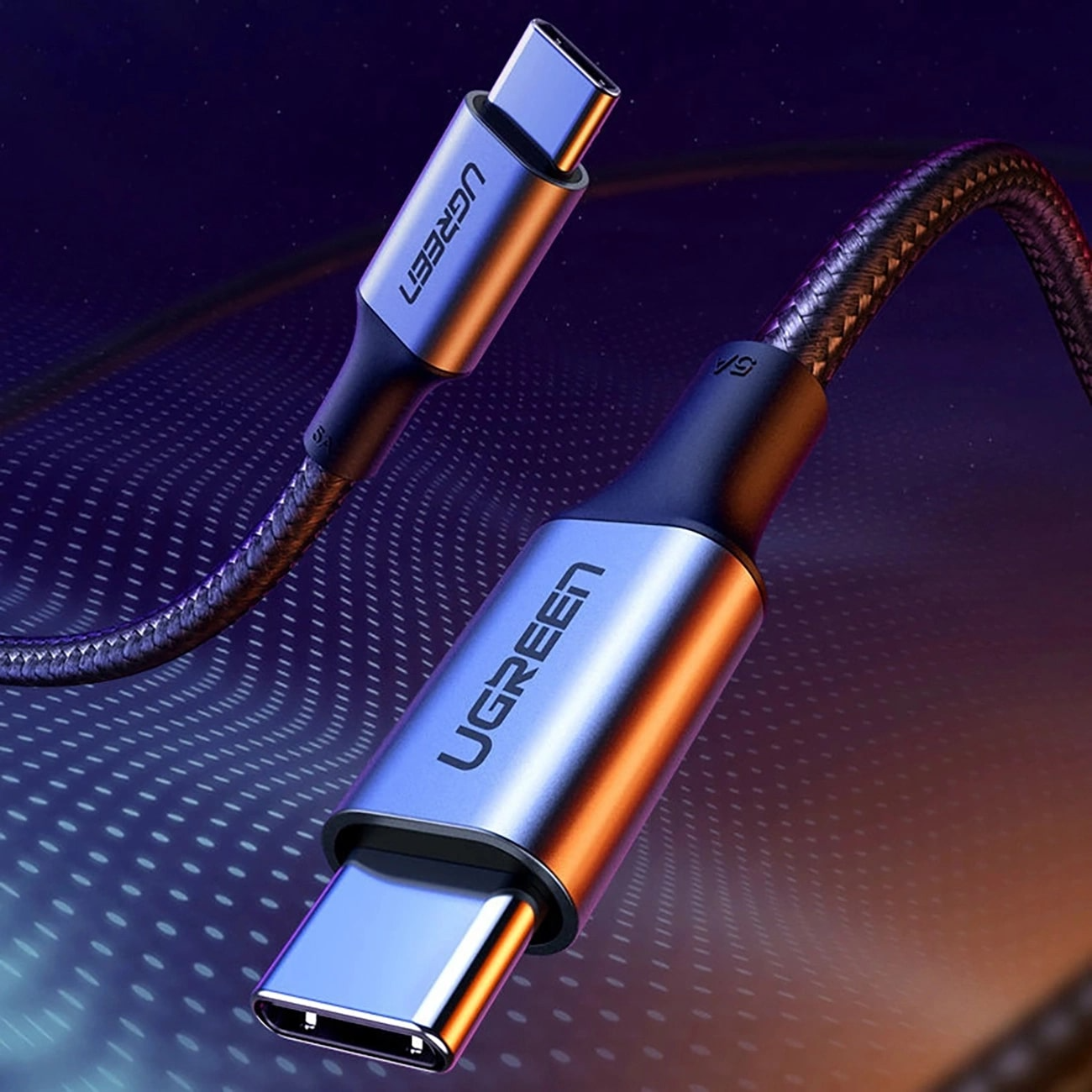 Кабел за данни и зареждане USB-C - USB-C UGREEN US316, 100W, 3m, Сив