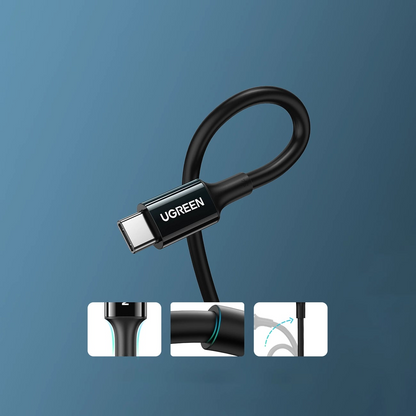 Кабел за данни и зареждане USB-C - USB-C UGREEN US300, 100W, 2m, Черен