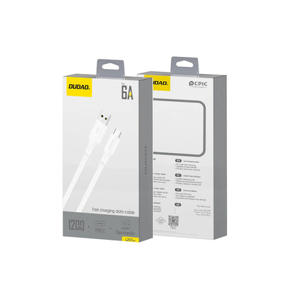 Кабел за данни и зареждане USB-A - USB-C Dudao L2sT, 60W, 1.2m, Бял