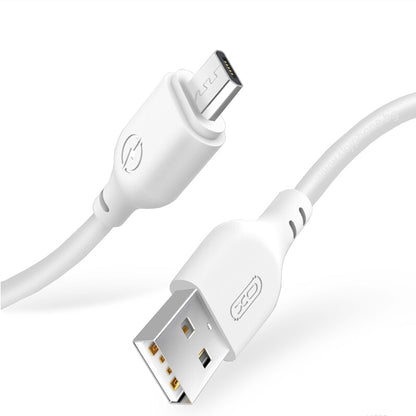 Кабел за данни и зареждане USB-A - microUSB XO Design NB103, 18W, 1m, Бял