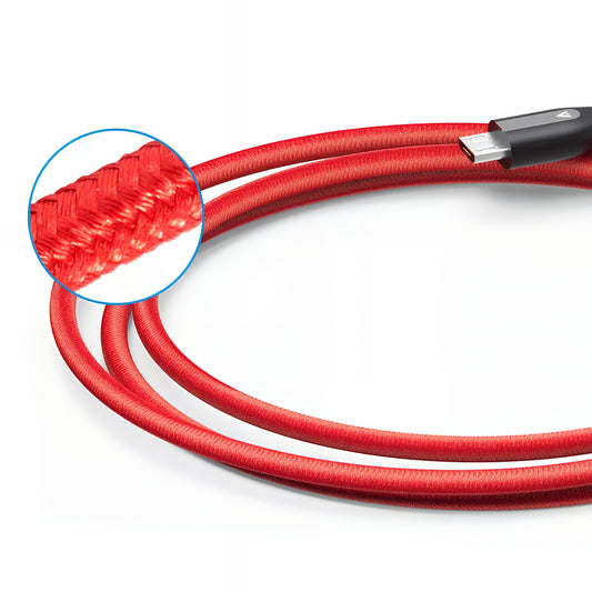 Кабел за данни и зареждане USB-A - microUSB Anker PowerLine+, 18W, 0.91m, Червен A8142G91