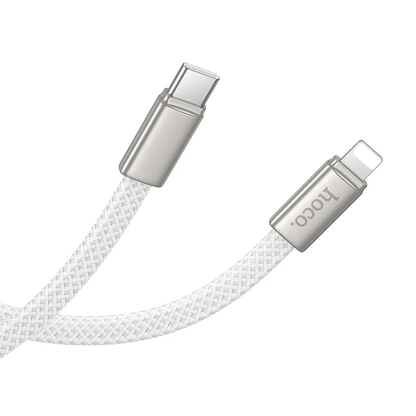Кабел за данни и зареждане USB-C - Lightning HOCO X125, 30W, 1m, Бял
