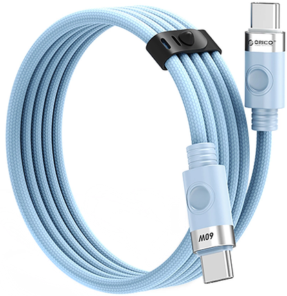 Кабел за данни и зареждане USB-C - USB-C Orico CDX, 60W, 1m, Син