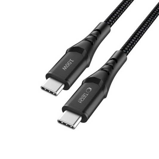Кабел за данни и зареждане USB-C - USB-C Tech-Protect UB11T Ultraboost, 100W, 1м, Черен