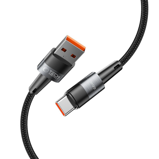Кабел за данни и зареждане USB-A - USB-C Tech-Protect Ultraboost, 66W, 0.5м, Сив