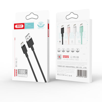 Кабел за данни и зареждане USB-A - USB-C XO Design NB156, 18W, 1m, Черен