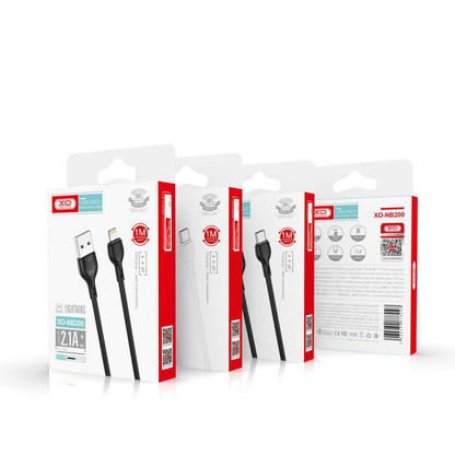 Кабел за данни и зареждане USB-A - Lightning XO Design NB200, 10W, 1m, Бял