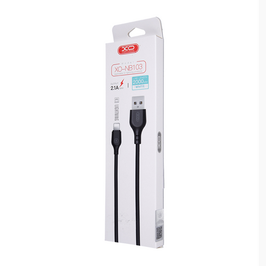 Кабел за данни и зареждане USB-A - Lightning XO Design NB103, 18W, 2m, Бял