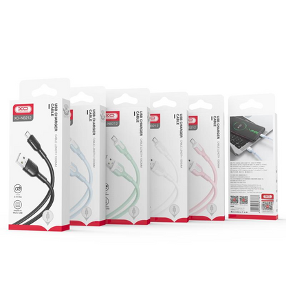 Кабел за данни и зареждане USB-A - Lightning XO Design NB212, 18W, 1m, Розов
