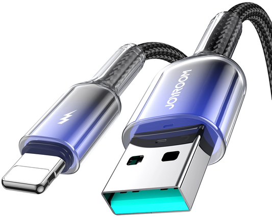 Кабел за данни и зареждане USB-A - Lightning Joyroom S-A42, 18W, 1.2м, Черен
