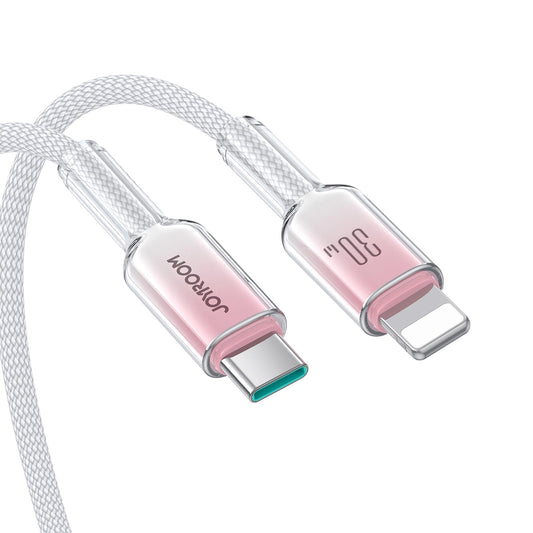 Кабел за данни и зареждане USB-C - Lightning Joyroom S-A42, 30W, 1.2м, бял
