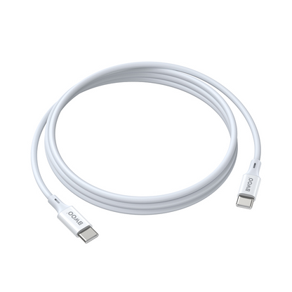 Кабел за данни и зареждане USB-C - USB-C BWOO BO-X283CC-2M, 60W, 2м, бял