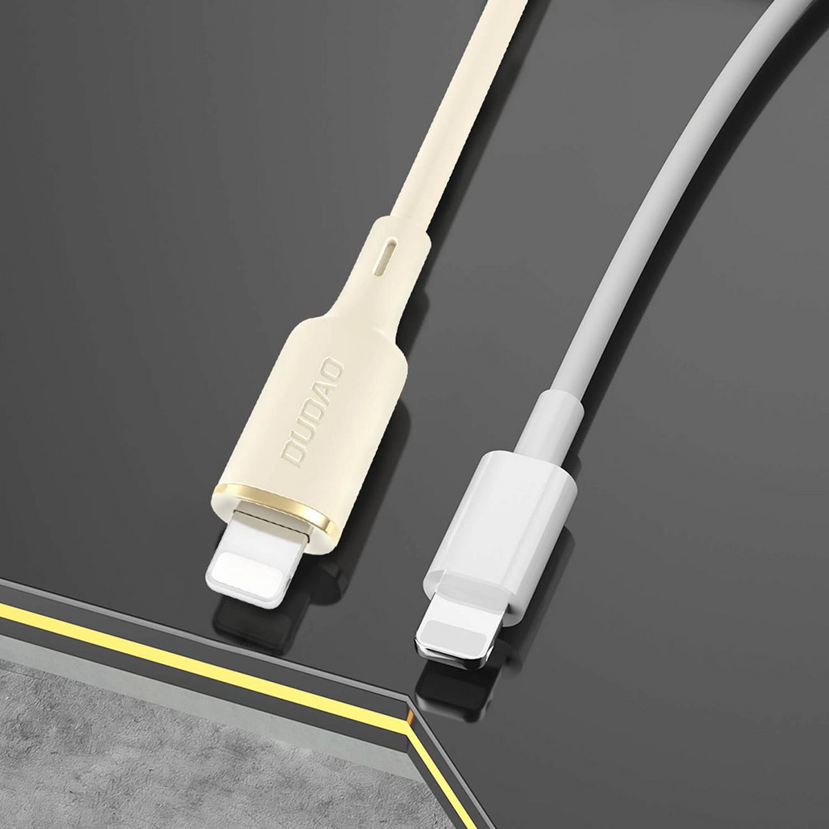 USB-A to Lightning Data and Charging Cable Dudao L7SL, 18W, 1m, Beige