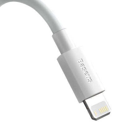 Кабел за пренос на данни и зареждане USB-A - Lightning Baseus Simple Wisdom, 18W, 1,5 м, комплект 2 броя, бял TZCALZJ-02