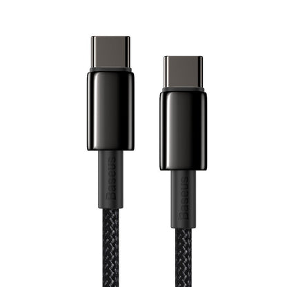 USB-C кабел за данни и зареждане - USB-C Baseus Tungsten Baseus Tungsten Gold, 100W, 2m, черен CATWJ-A01 CATWJ-A01