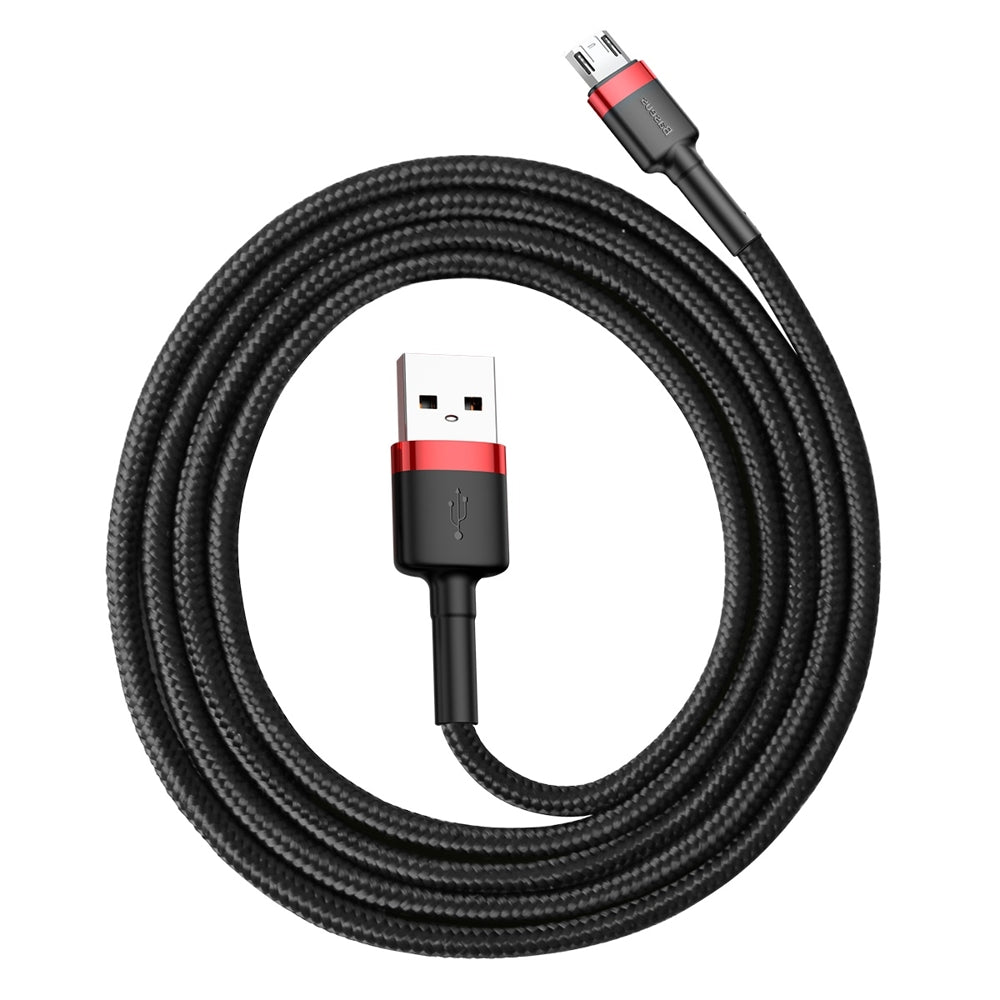 Кабел за данни и зареждане USB-A - microUSB Baseus Cafule, 18W, 1m, червен CAMKLF-B91