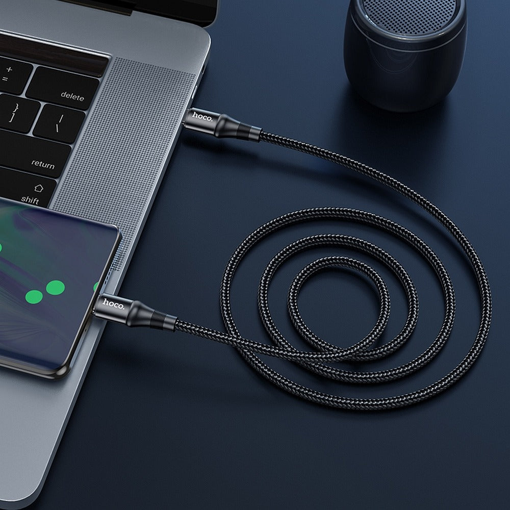 USB-C кабел за данни и зареждане - USB-C HOCO X50, 100W, 1m, черен