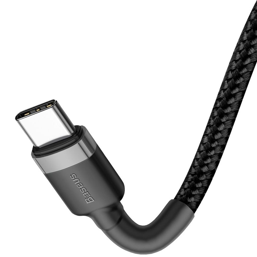 USB-C кабел за данни и зареждане - USB-C Baseus Cafule, 60W, 2m, черен CATKLF-HG1