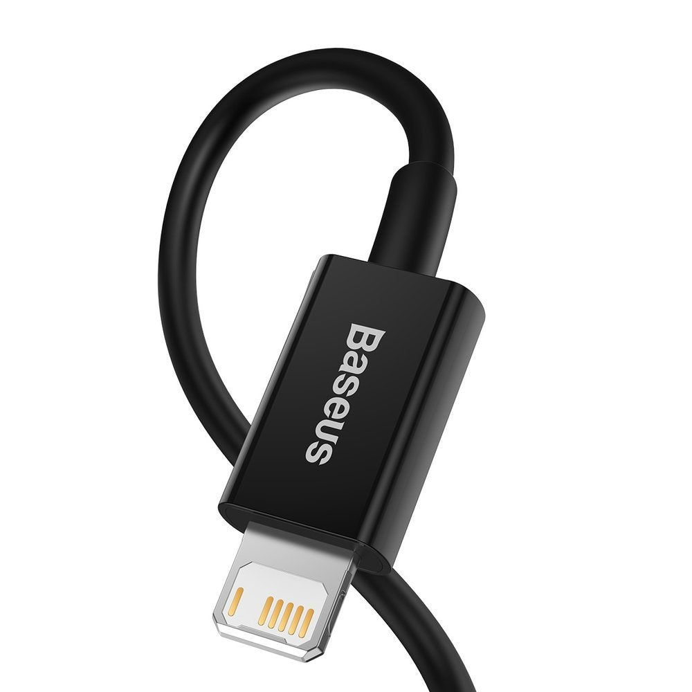 Кабел за данни и зареждане USB-A - Lightning Baseus Superior Series, 20W, 2 m, черен CALYS-C01