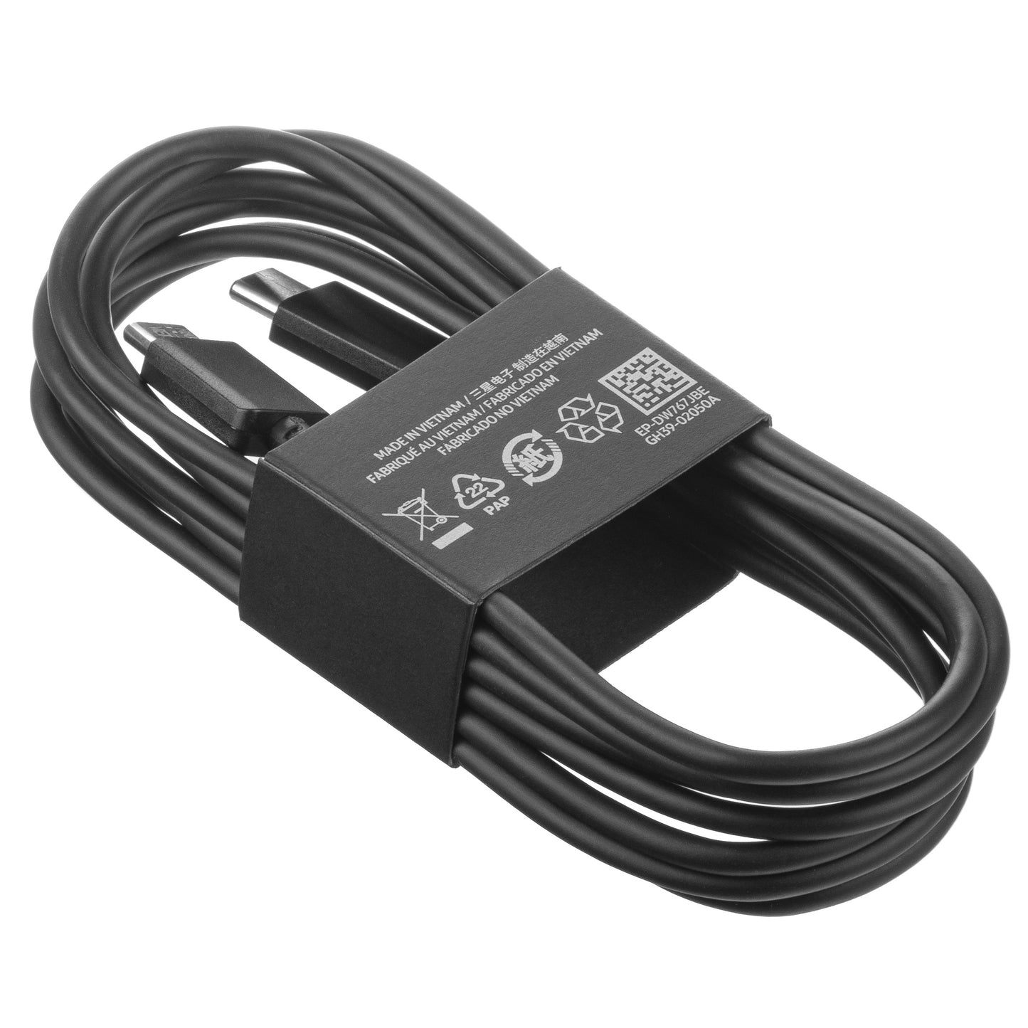 USB-C кабел за данни и зареждане - USB-C Samsung EP-DW767JBE, 25W, 1,8 м, черен GP-TOU021RFCBW