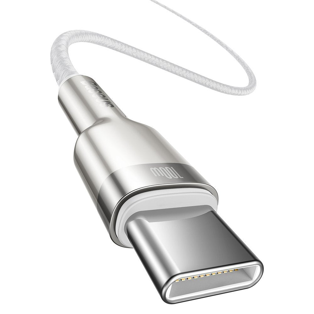 USB-C кабел за данни и зареждане - USB-C Baseus Cafule, 100W, 2m, бял CATJK-D02 