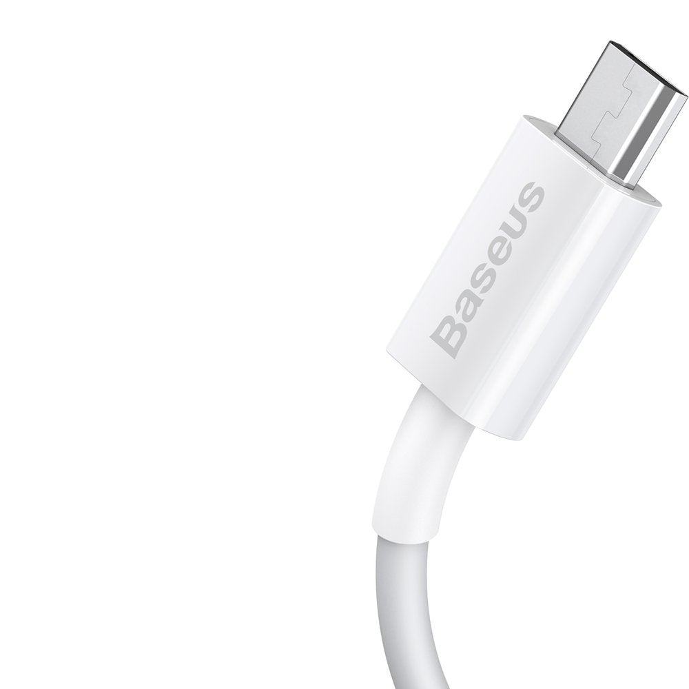 Кабел за данни и зареждане USB-A - microUSB Baseus Superior Series, 18W, 2m, Бял CAMYS-A02