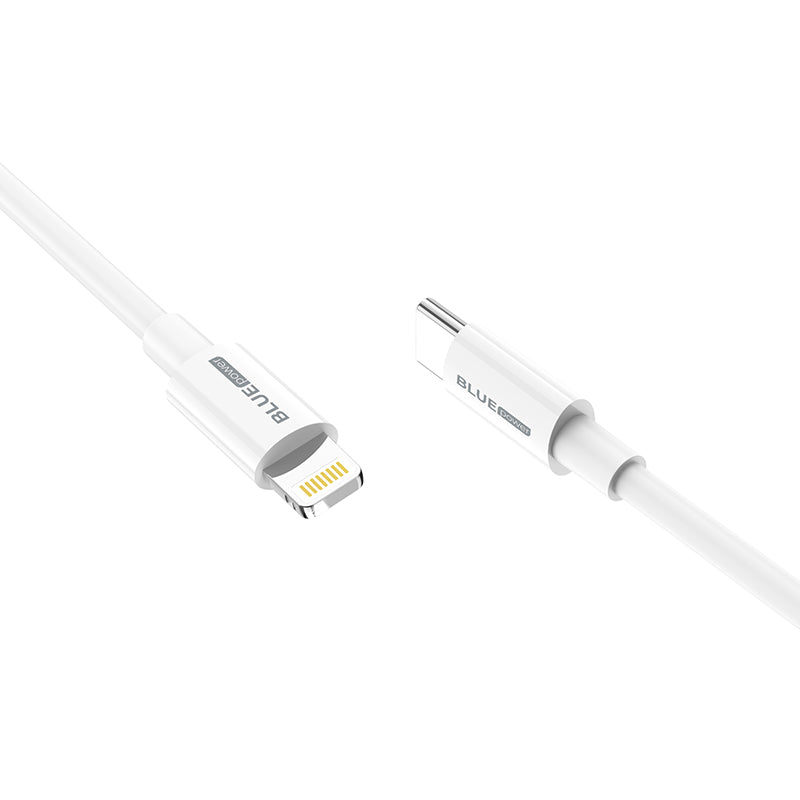 Кабел за данни и зареждане USB-C - Lightning BLUE Power BBX36, 18W, 1 м, бял