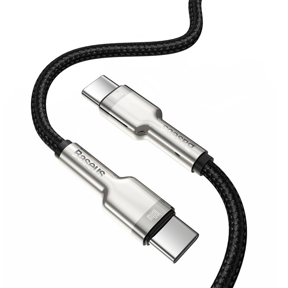 Кабел за данни и зареждане USB-C - USB-C Baseus Cafule, 100W, 2m, Черен CATJK-D01