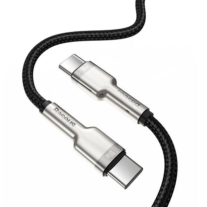 Кабел за данни и зареждане USB-C - USB-C Baseus Cafule, 100W, 2m, Черен CATJK-D01