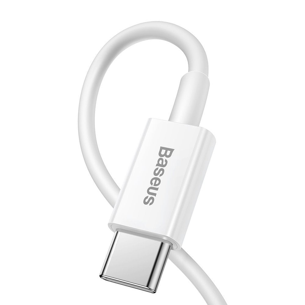 Кабел за данни и зареждане USB-C - Lightning Baseus Superior Series, 20W, 1m, бял CATLYS-A02