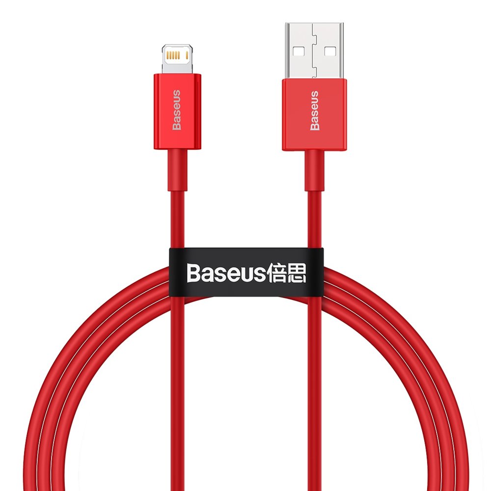 Кабел за данни и зареждане USB-A - Lightning Baseus Superior Series, 20W, 1 м, червен CALYS-A09 