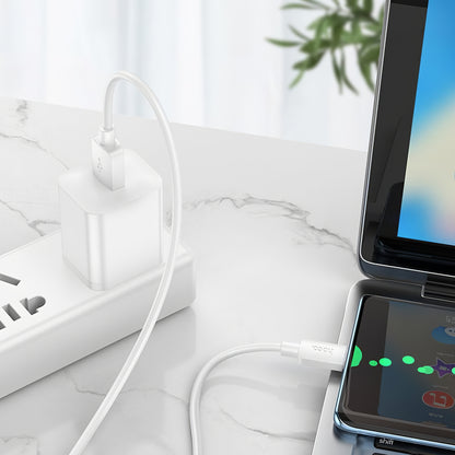 Кабел за данни и зареждане USB-A - USB-C HOCO X96, 27W, 1m, Бял