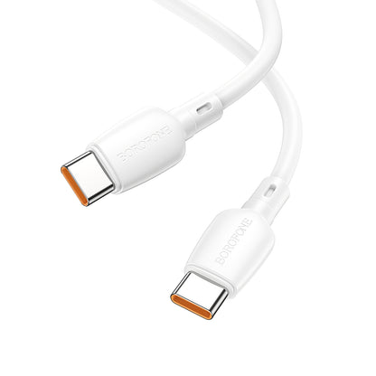 USB-C кабел за данни и зареждане - USB-C Borofone BX93, 100W, 1m, бял 