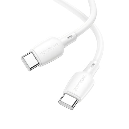 USB-C кабел за данни и зареждане - USB-C Borofone BX93, 60W, 1m, бял 