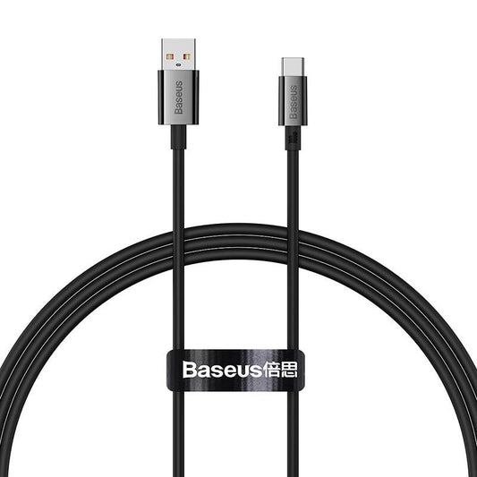 Кабел за пренос на данни и зареждане Baseus Superior Series USB-A към USB-C, 100W, 1m, черен 