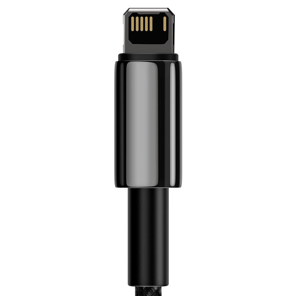 Кабел за данни и зареждане USB-A - Lightning Baseus Tungsten Gold, 20W, 1m, черен CALWJ-01 