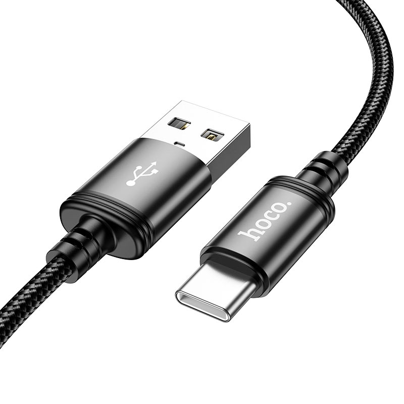 Кабел за данни и зареждане USB-A - USB-C HOCO X91, 18W, 3m, Черен