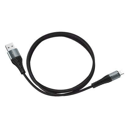 Кабел за данни и зареждане USB-A - Lightning HOCO X38 Cool, 18W, 1 м, черен 