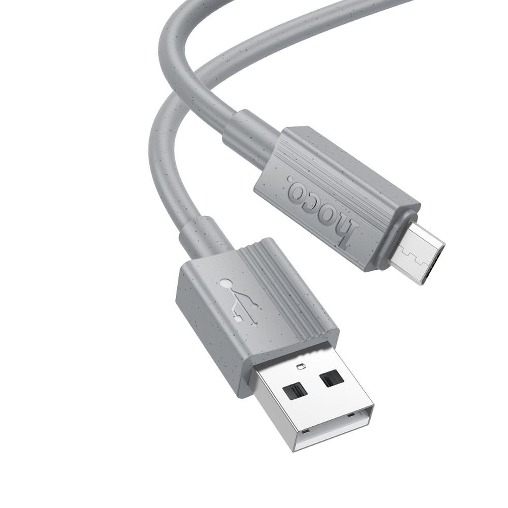 Кабел за данни и зареждане USB-A - microUSB HOCO X107, 18W, 1m, Сив