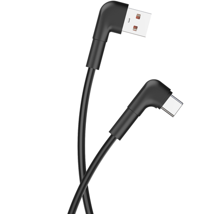 USB-A към USB-C MaXlife MXUC-09 ъглов, 20W, 1m, черен 