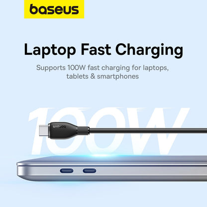 USB-C кабел за данни и зареждане - USB-C Baseus Pudding, 100W, 1,2 м, черен P10355702111-00 