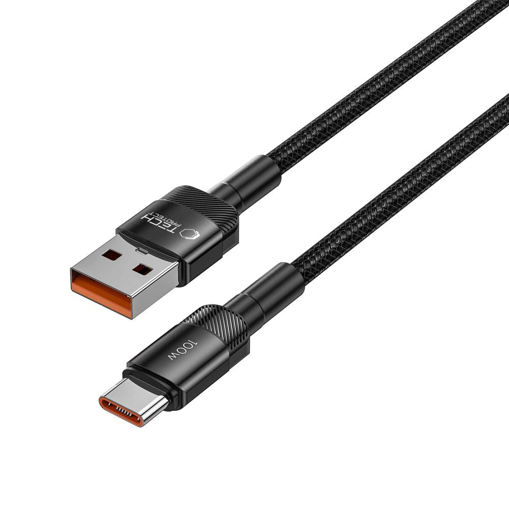 USB-A към USB-C Tech-Protect Ultraboost EVO, 100W, 0,25 м, черен 