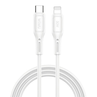 Кабел за данни и зареждане USB-C - Lightning WiWu Wi-C043E Starlink, 30W, 1m, бял 